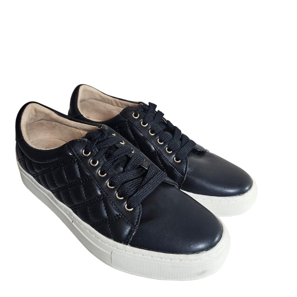 Charter Club Palmer Black Lace Up Sneakers Sz 6.5